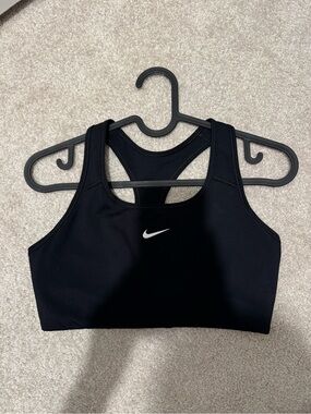 Nike Black Racerback Sports Bra with White Swoosh